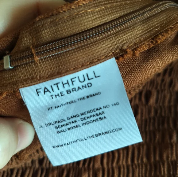 Faithful the Brand 100% Linen Smocked Coquette Princess Orange Jumpsuit NWT 10 - Picture 10 of 14